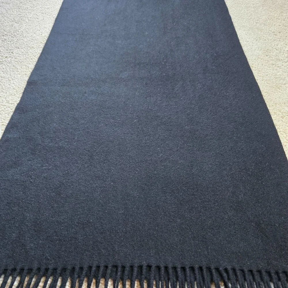 Ann Taylor Woven Cashmere Fringe Scarf Black